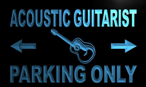 Acoustic Guitarist Parking Only Neon Light Sign